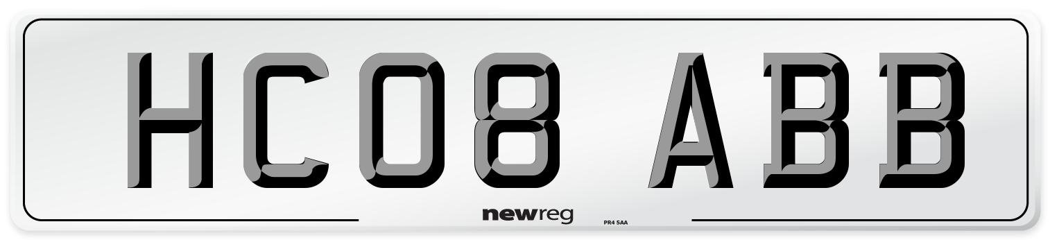 HC08 ABB Number Plate from New Reg